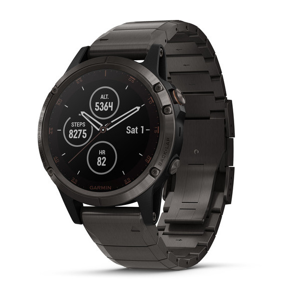 Garmin Fenix 5 Plus Sapphire титановый серый DLC с титановым DLC ремешком